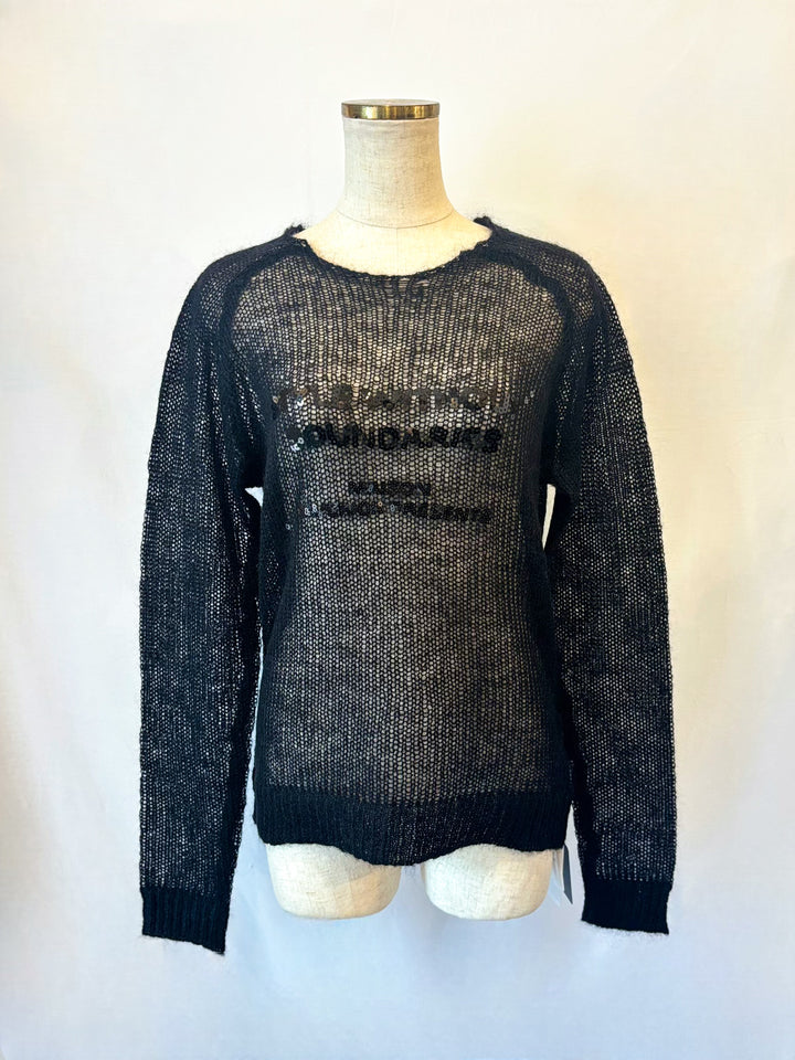 スパンコールロゴモヘアニット