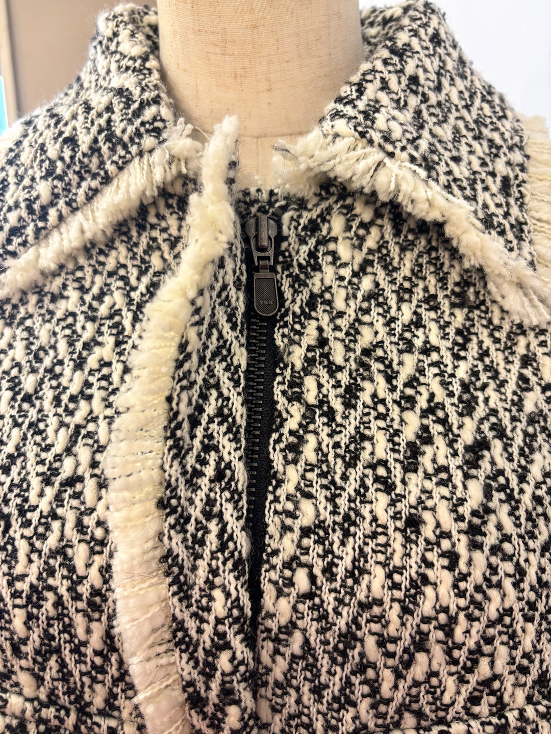 ノーカラーにもなる♩ツィードジャケットコート