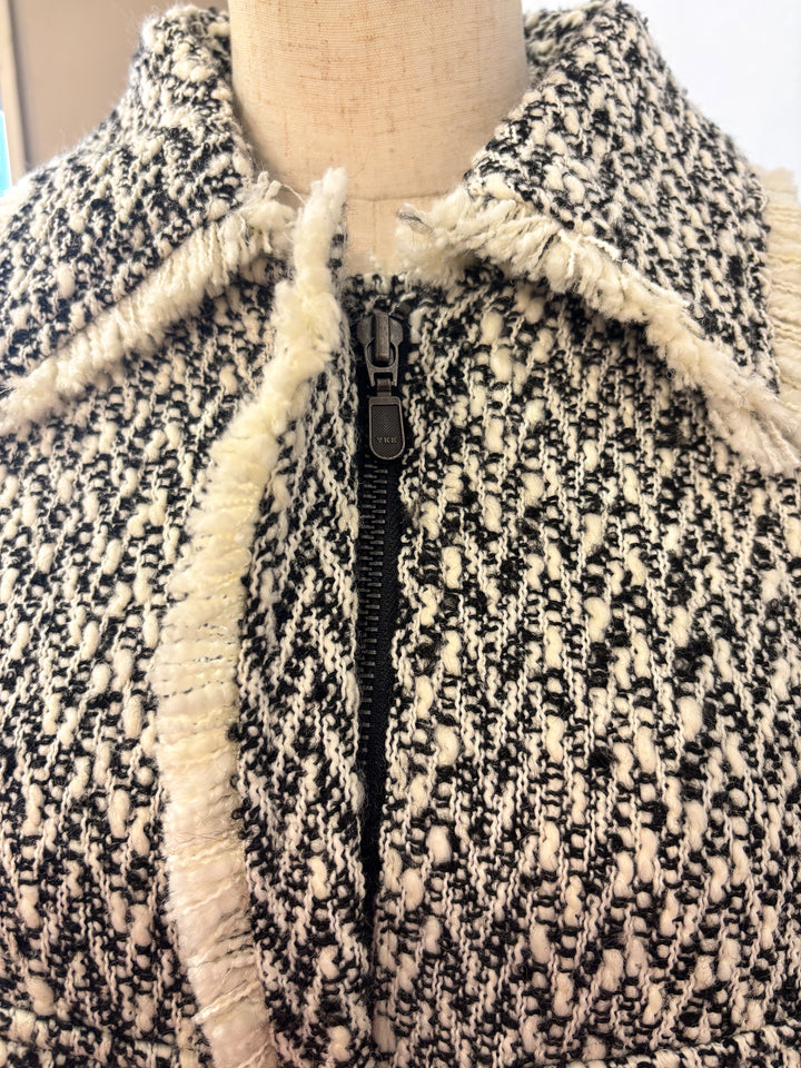 ノーカラーにもなる♩ツィードジャケットコート