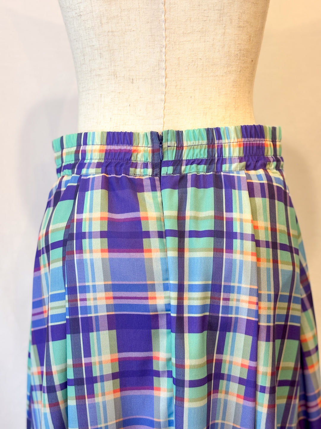 チェックプリントタックフレアスカート