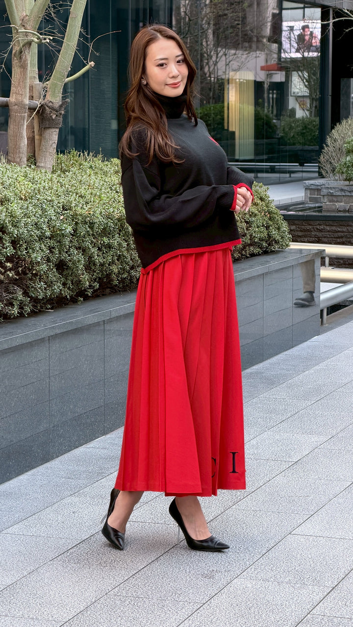 フレンチブル刺繍ニット