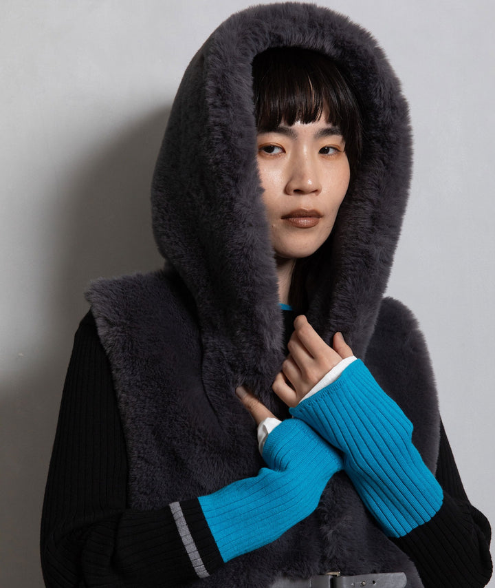 ファーキルティングダウンベスト