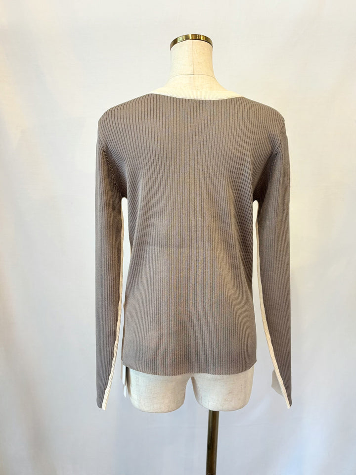 前後2WAY配色リブニット