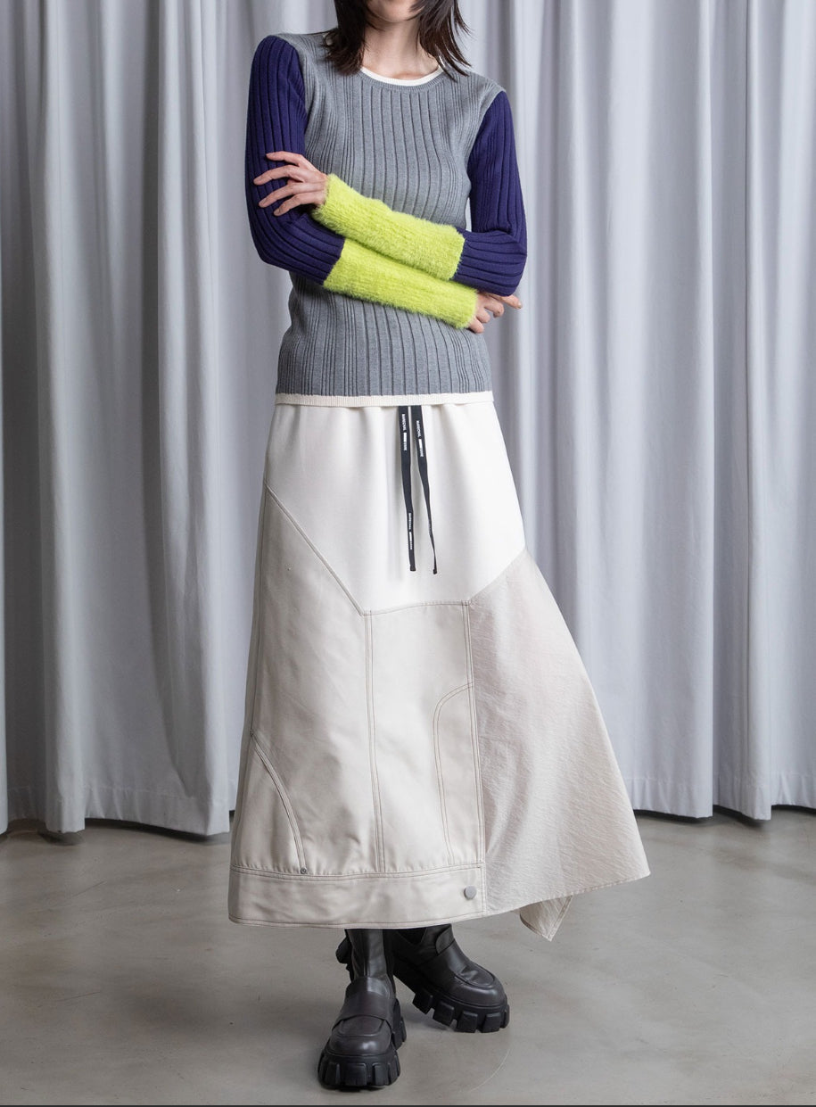 配色シャギーニット