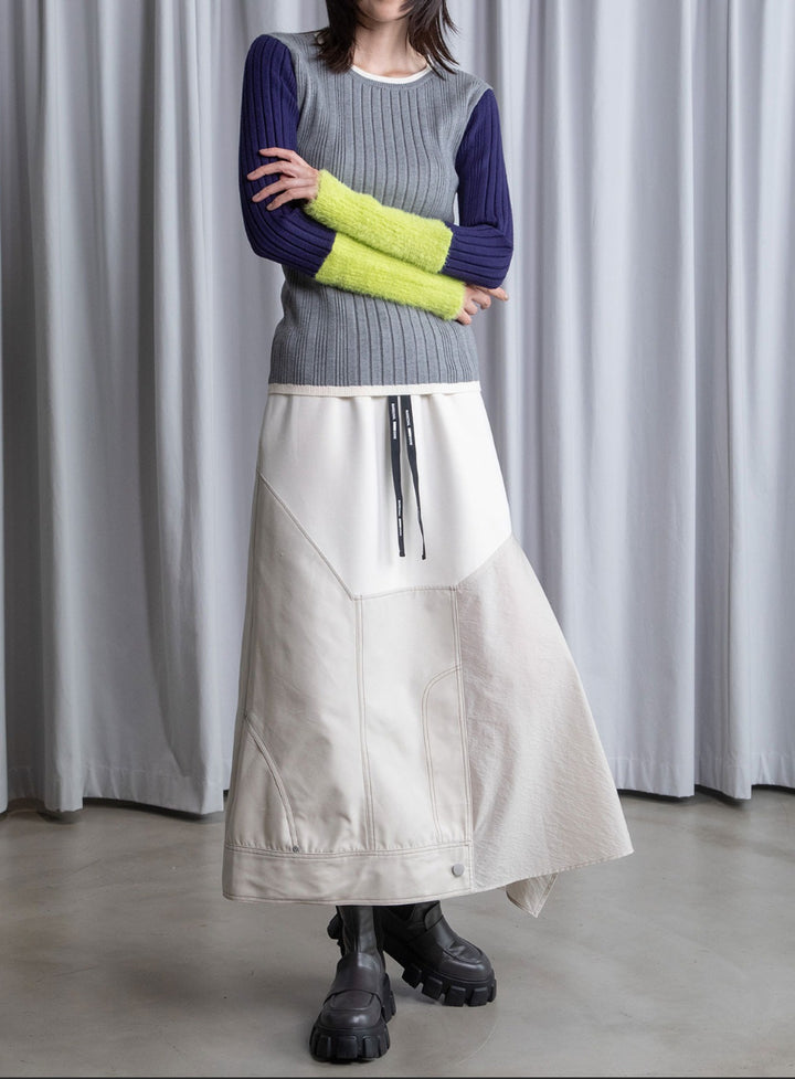 配色シャギーニット