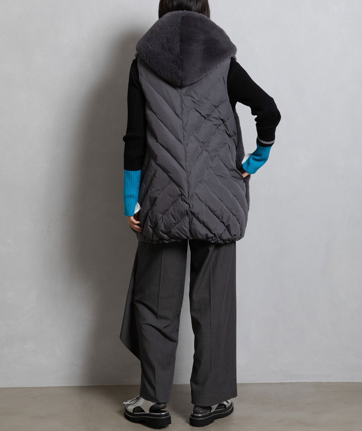 ファーキルティングダウンベスト