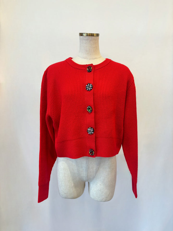 ビジューボタンカーディガン