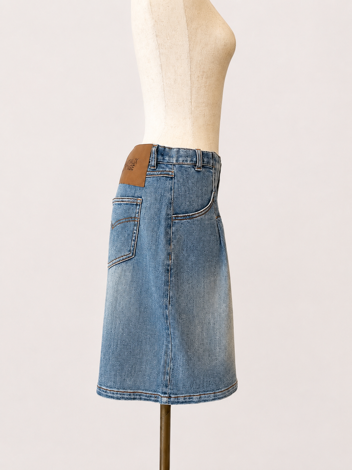ヴィンテージ加工デニムハーフパンツ