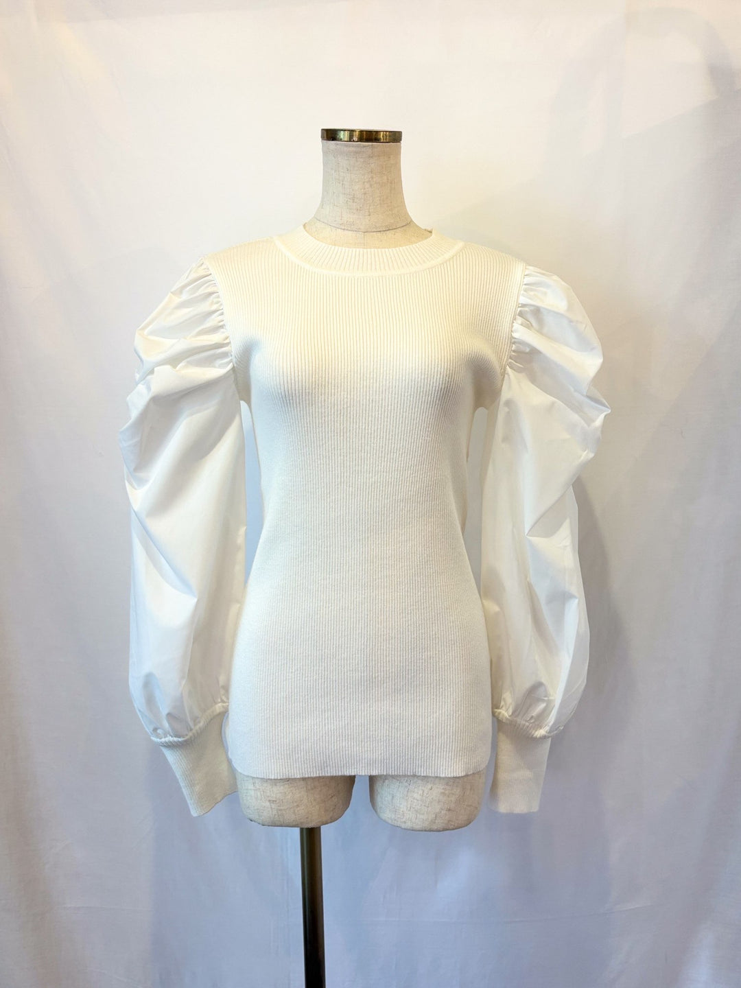 パワショル切替ニットトップス