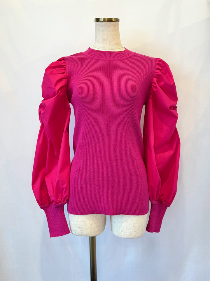 パワショル切替ニットトップス