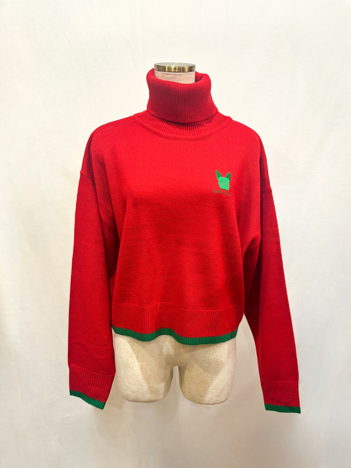 フレンチブル刺繍ニット