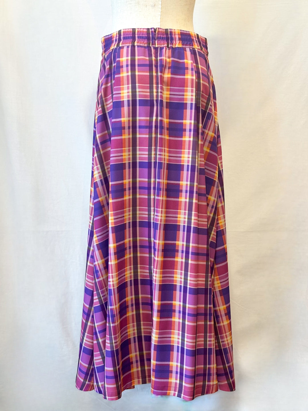 チェックプリントタックフレアスカート