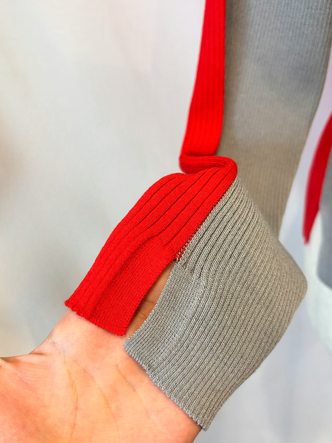 前後2WAY配色リブニット