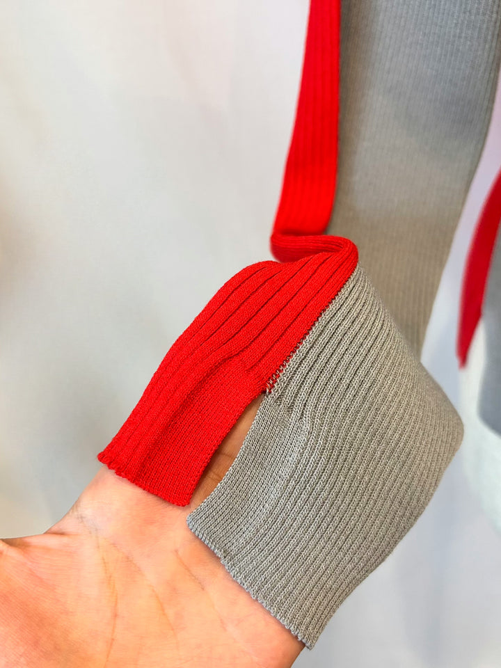 前後2WAY配色リブニット