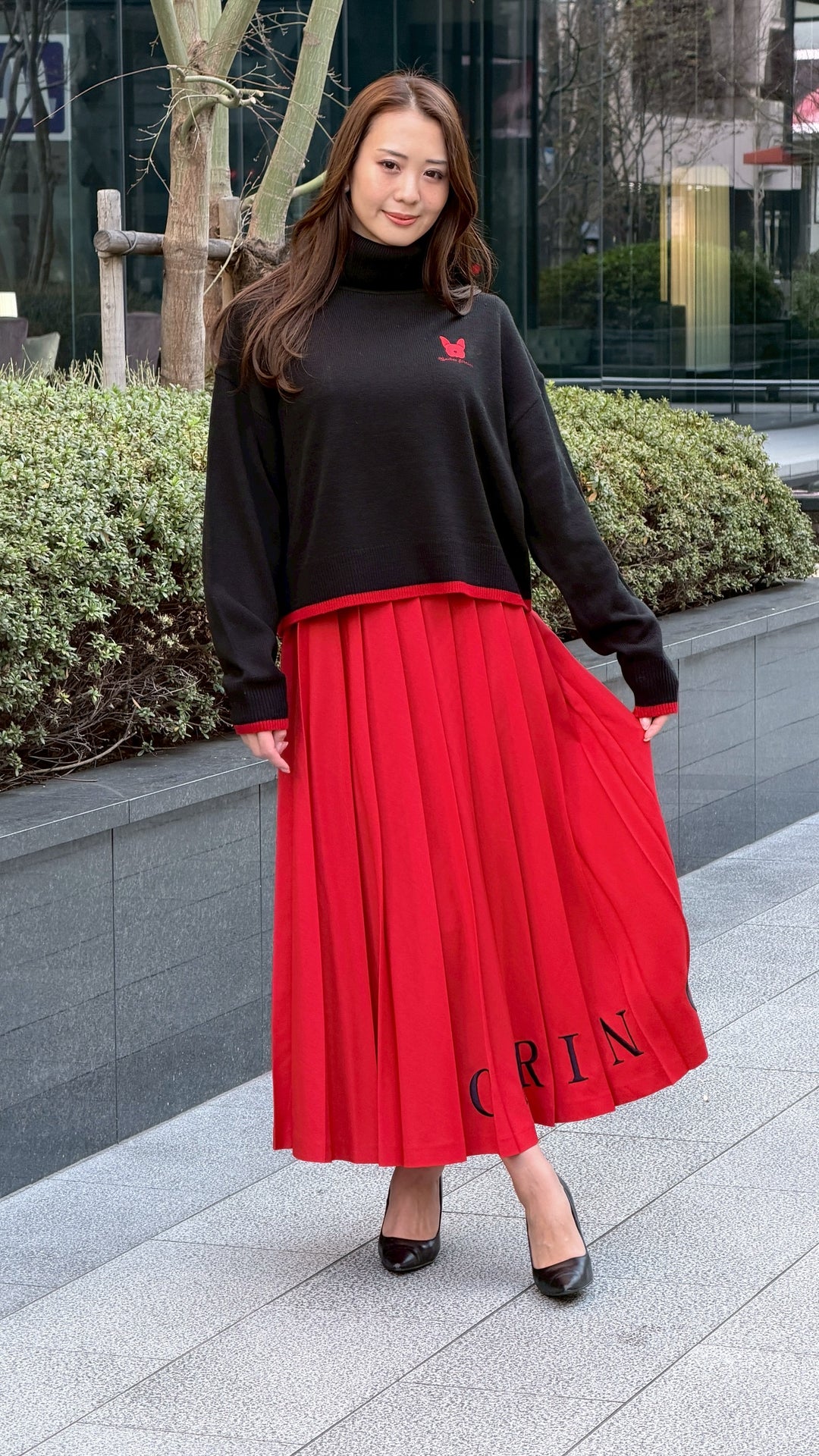 フレンチブル刺繍ニット