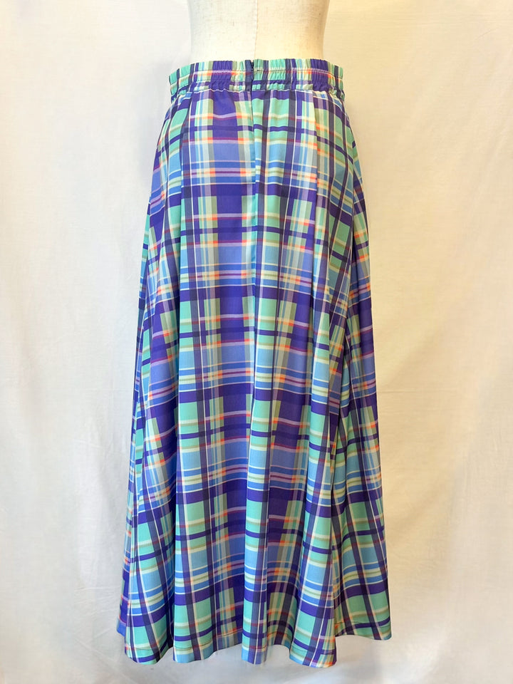 チェックプリントタックフレアスカート