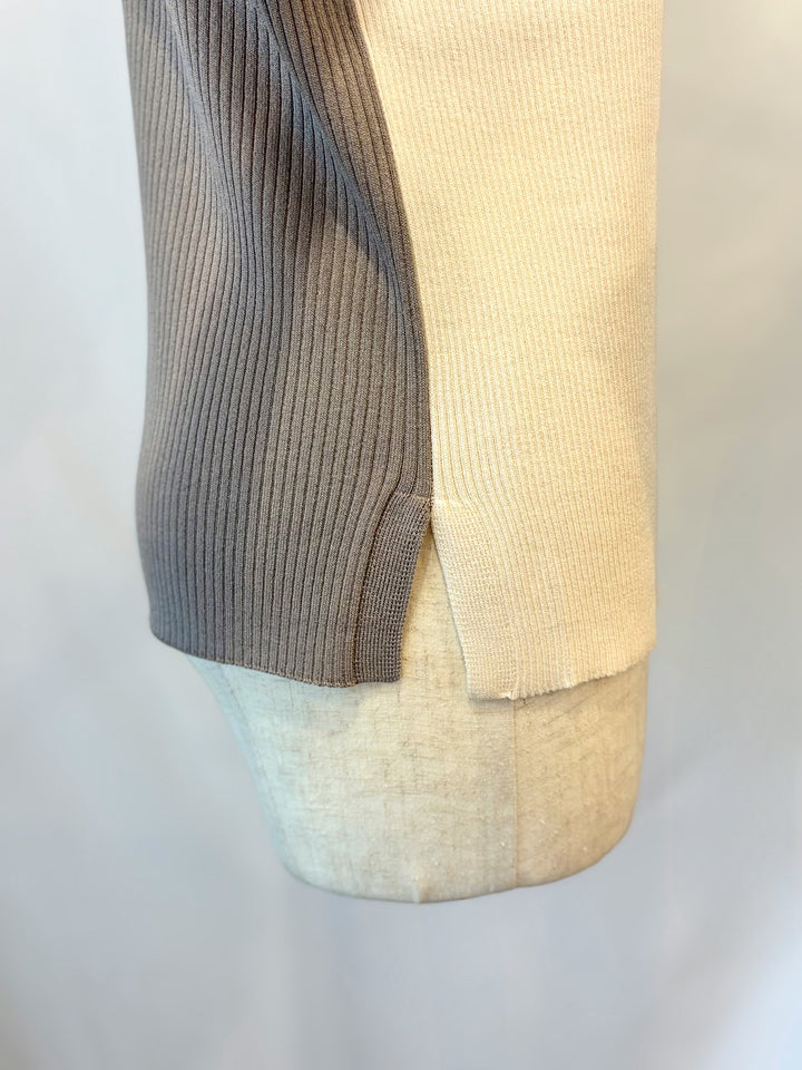 前後2WAY配色リブニット