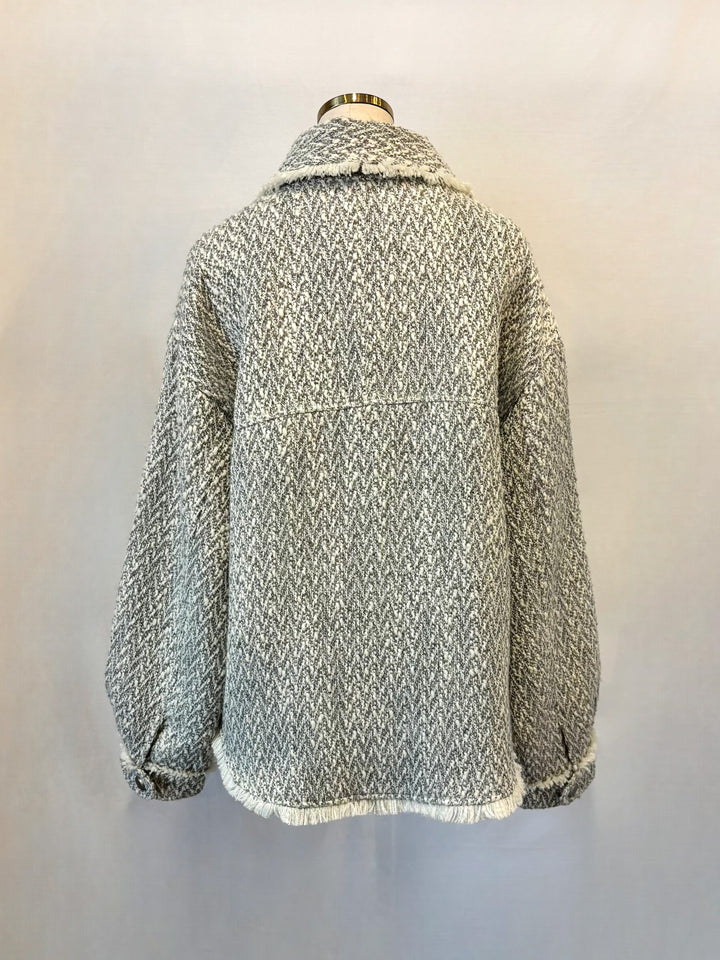 ノーカラーにもなる♩ツィードジャケットコート