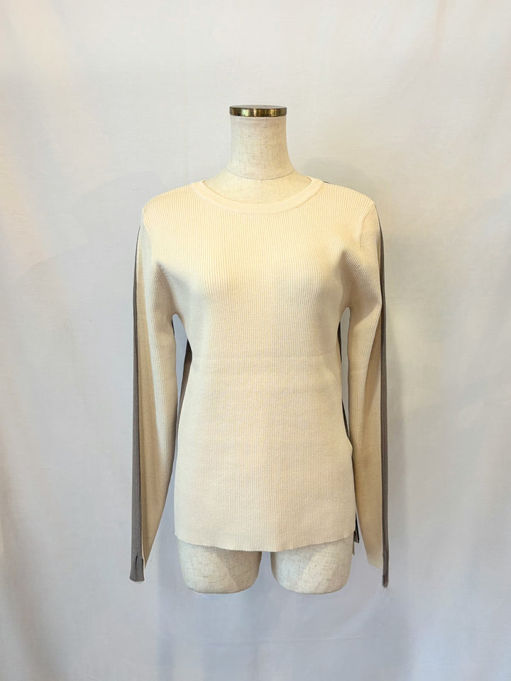 前後2WAY配色リブニット