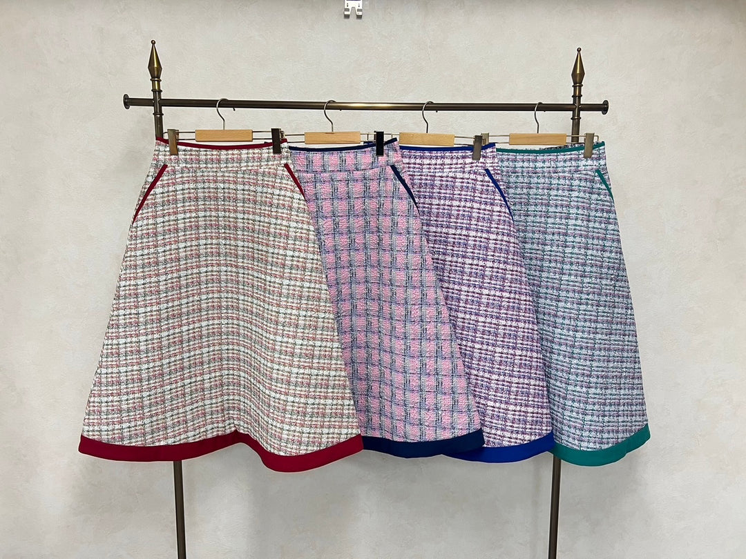 【予約商品】ツイードプリントAラインスカート