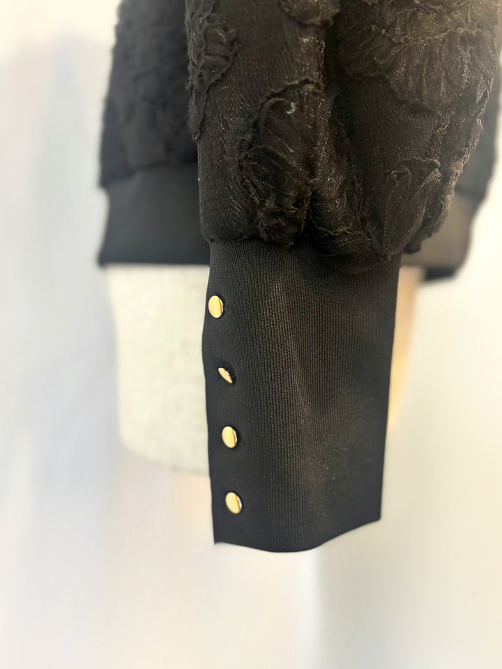 フラワージャガードチュールトップス