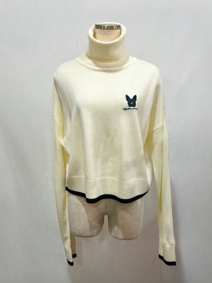 フレンチブル刺繍ニット