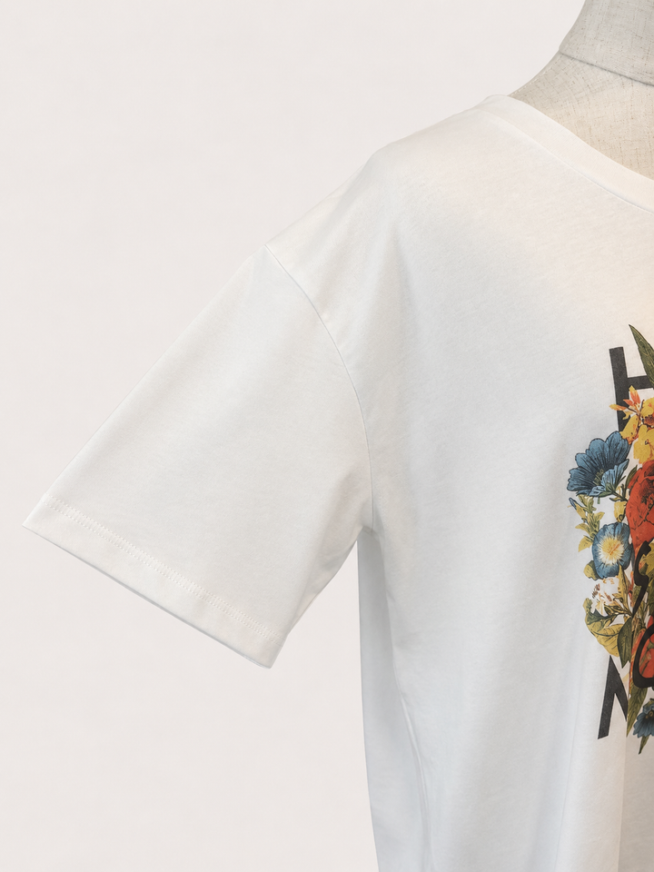 フラワープリントTシャツ