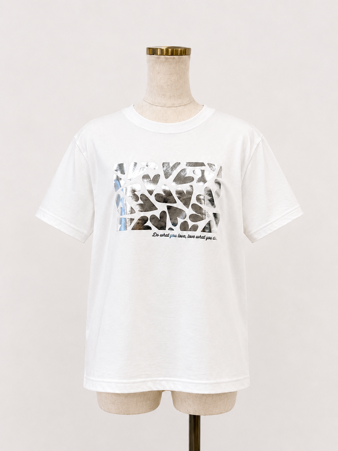 メニーハート箔プリントTシャツ