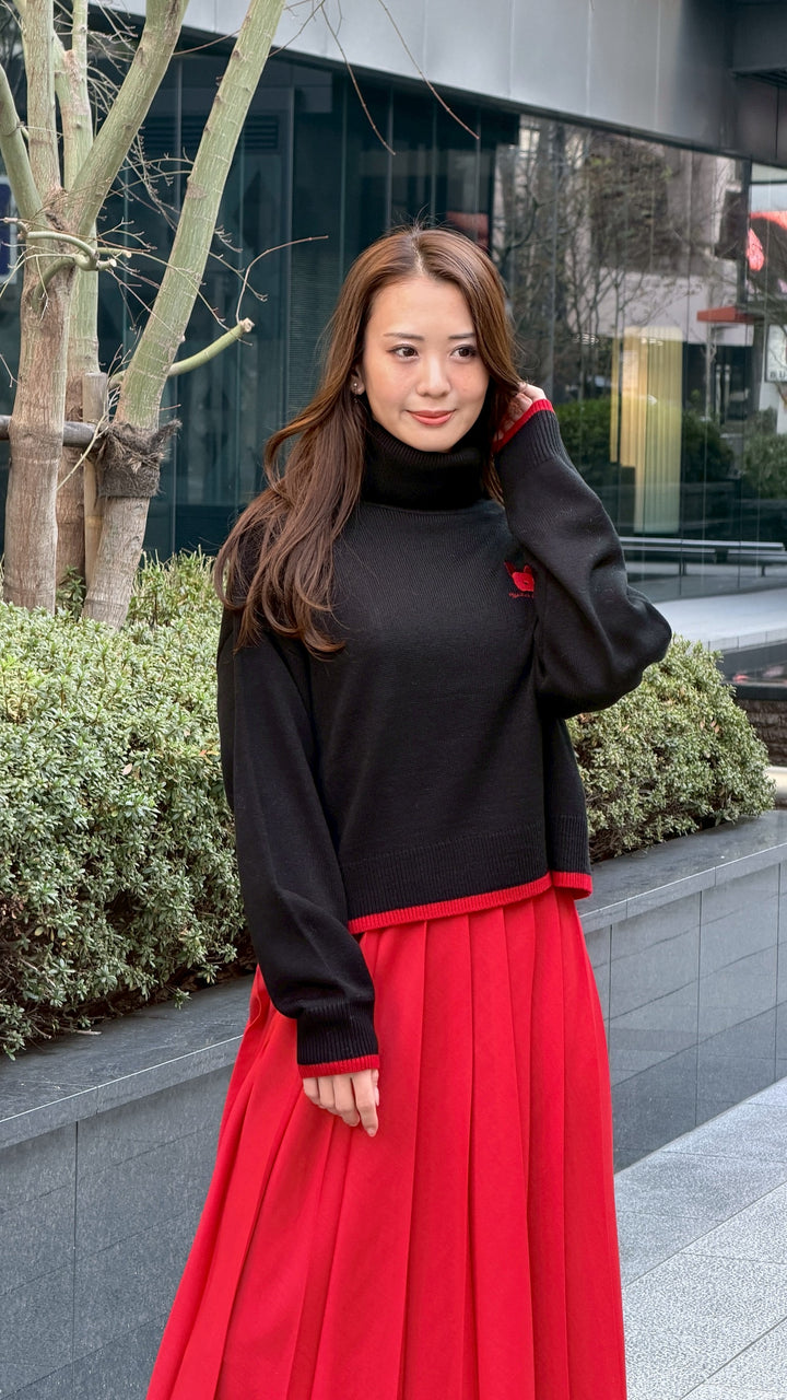 フレンチブル刺繍ニット