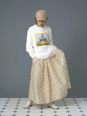 ジャガードフラワースカート
