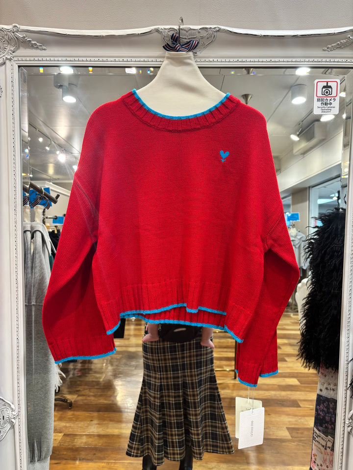 ハート刺繍ニット