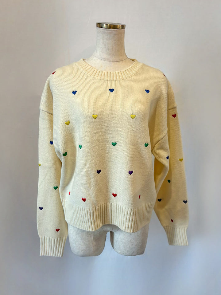 カラフルハートニット