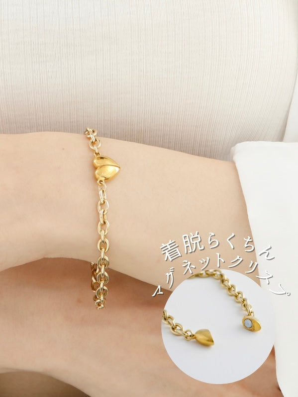 ステンレスハートブレスレット