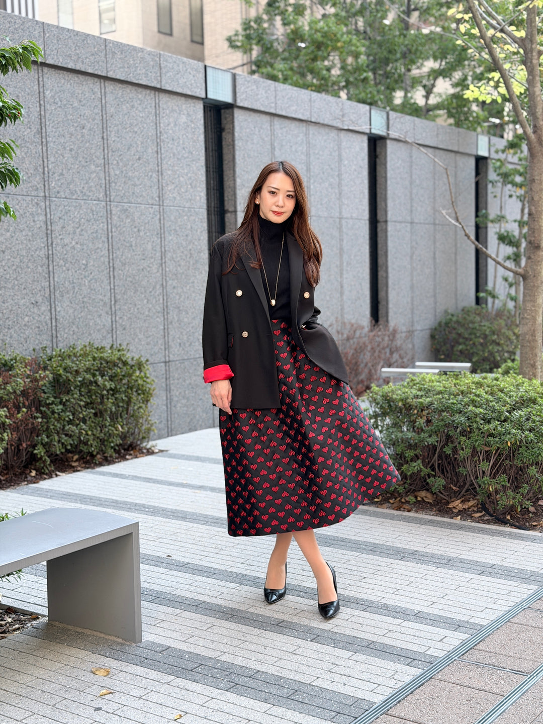 ハートジャガードスカート