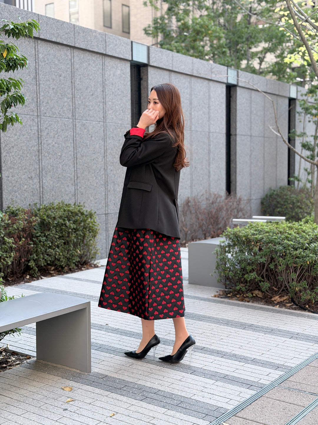 ハートジャガードスカート