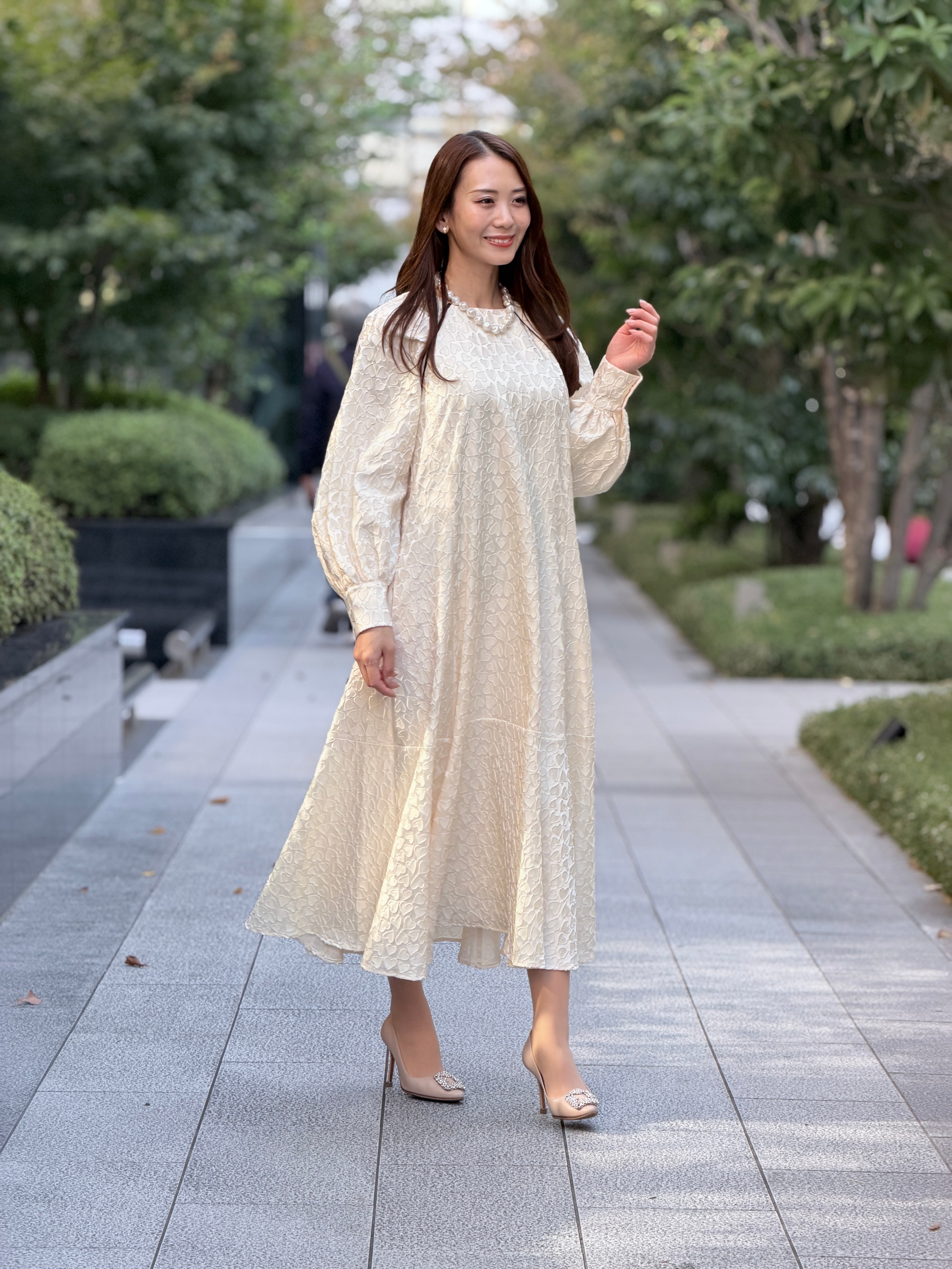 ハートジャガードロングワンピース – DOS DIOSAS