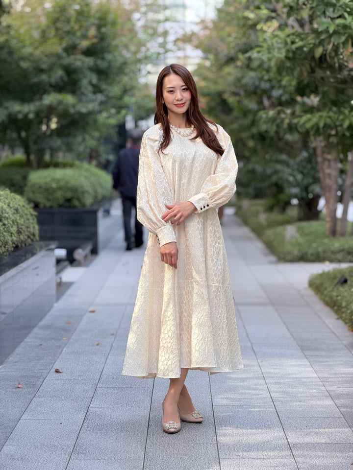 ハートジャガードロングワンピース