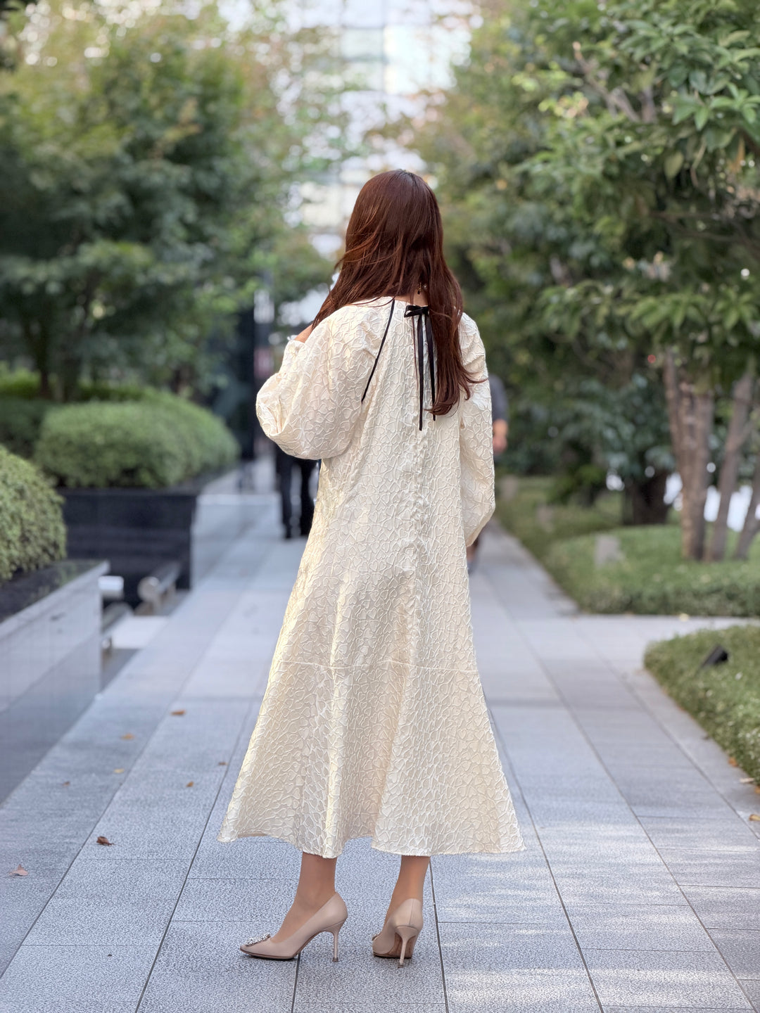 ハートジャガードロングワンピース