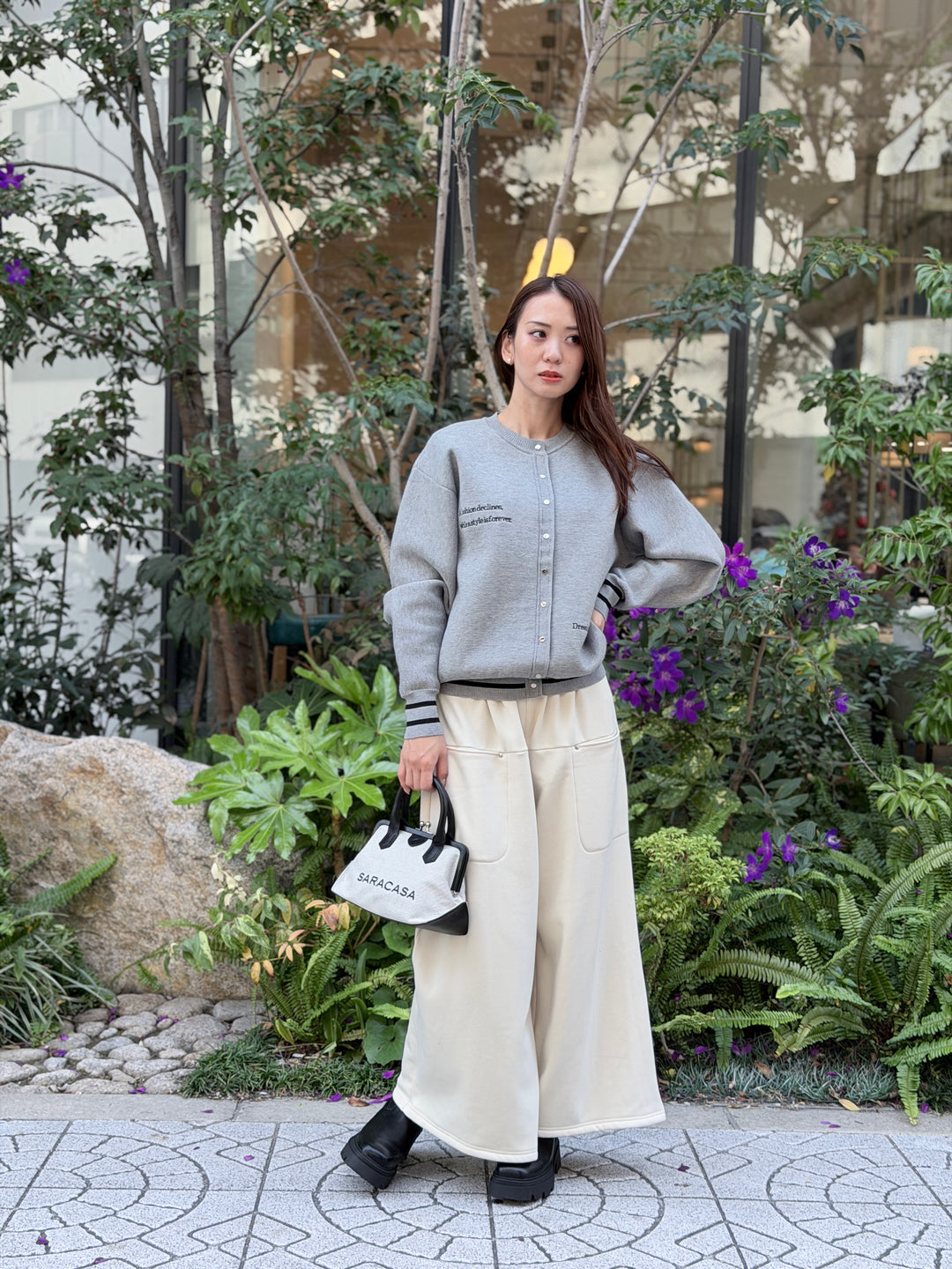 ニットロゴブルゾン