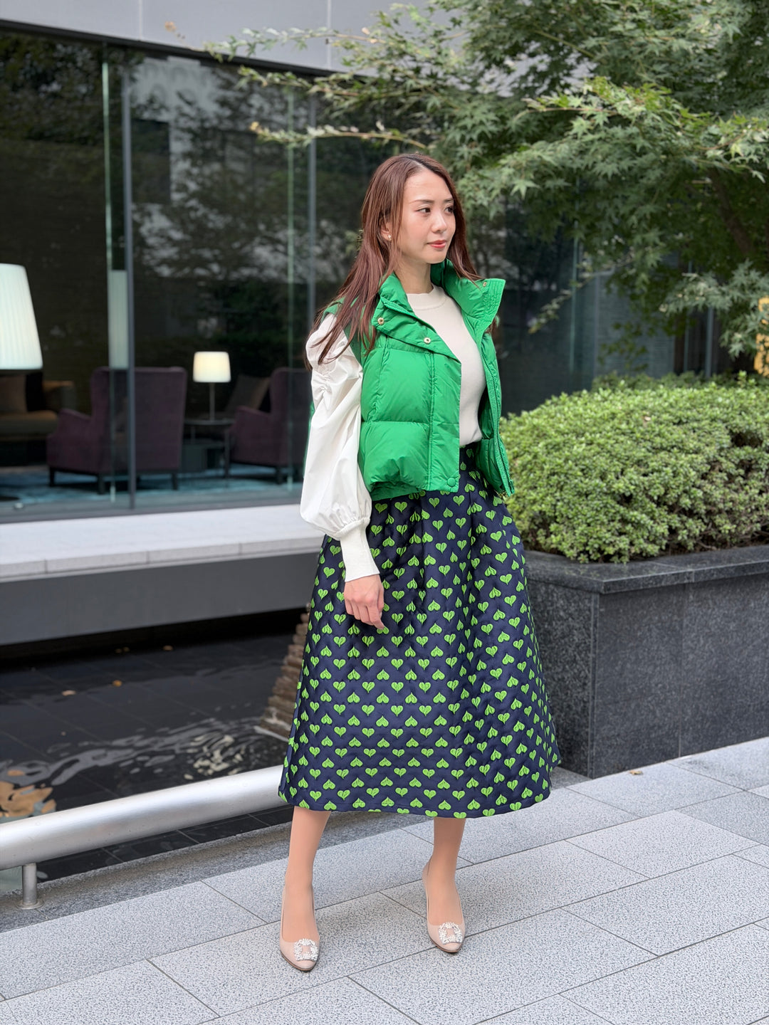 ハートジャガードスカート