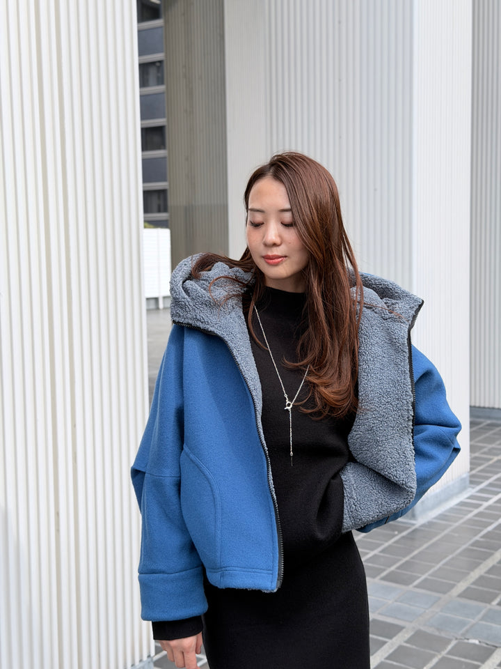 ボアフードショートコート