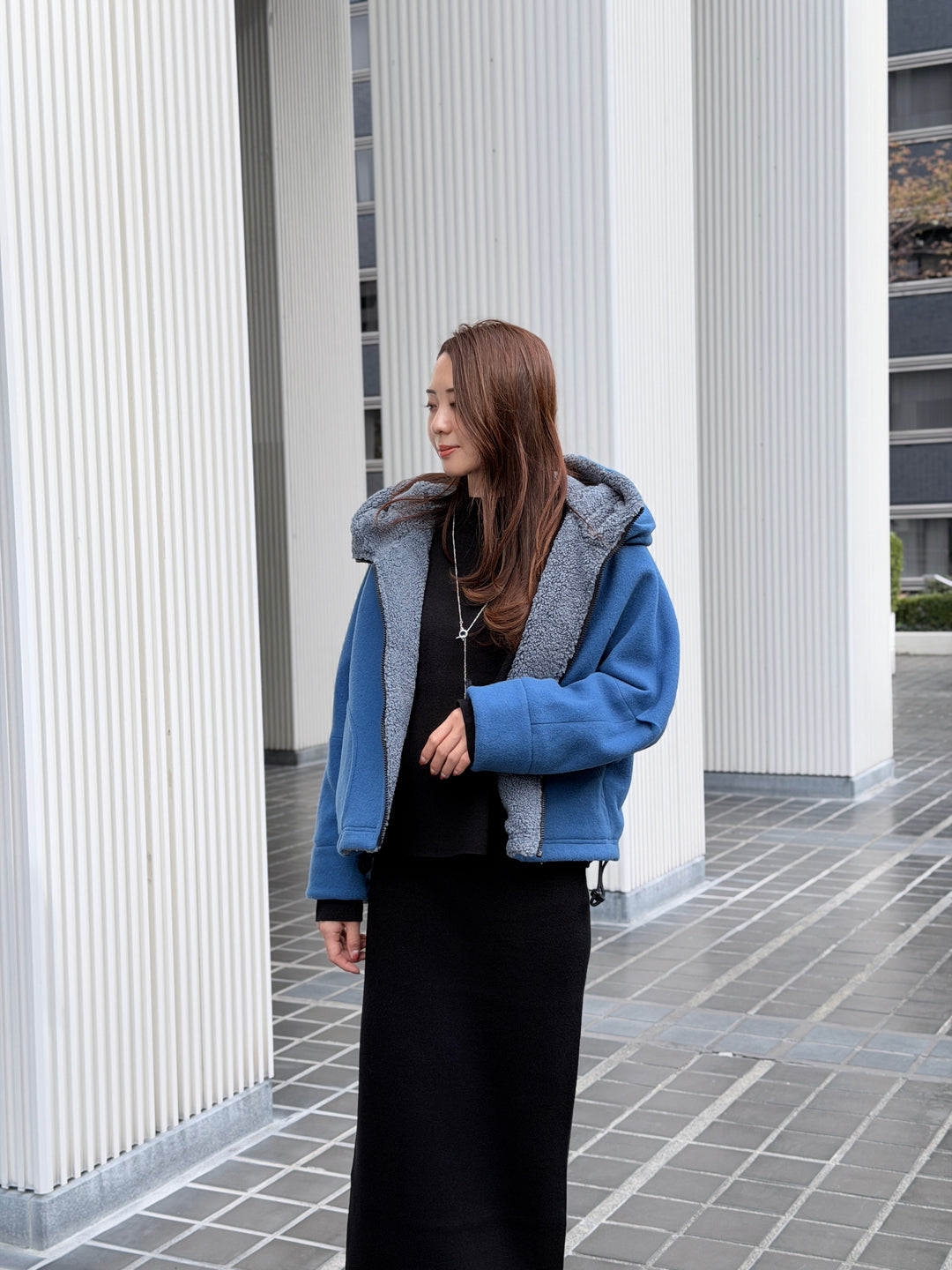 ボアフードショートコート