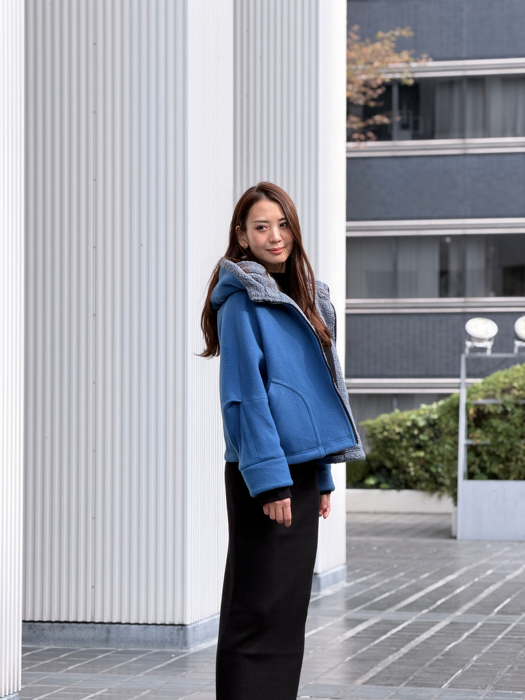 ボアフードショートコート