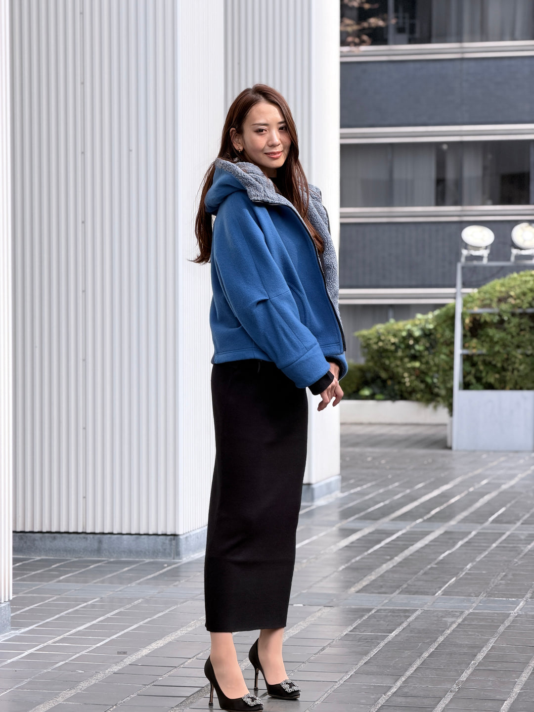 ボアフードショートコート