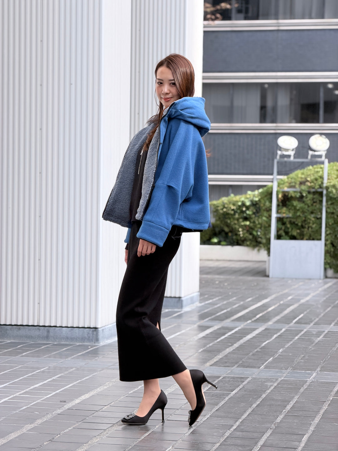 ボアフードショートコート