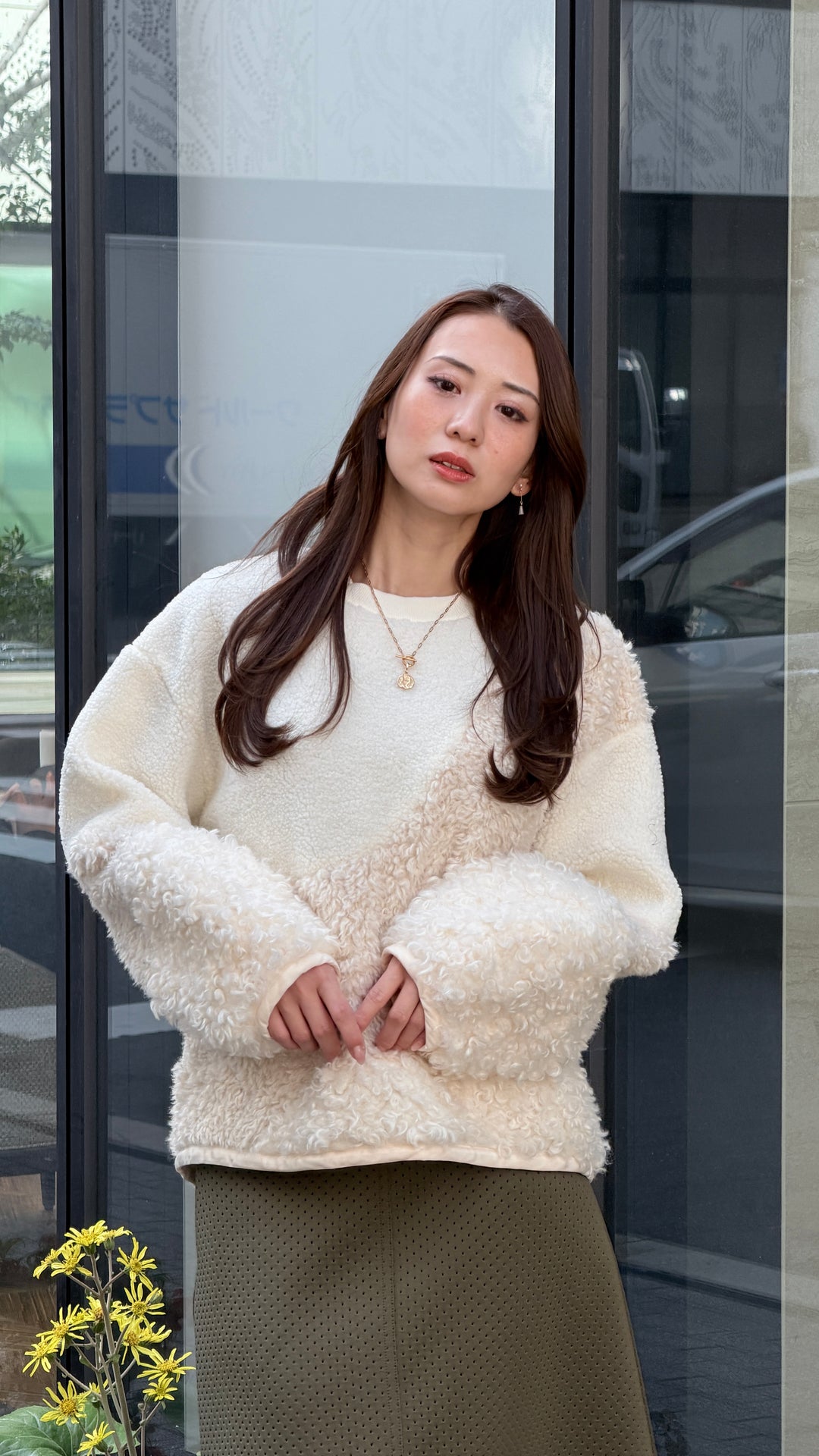 ボアコンビネーショントップス