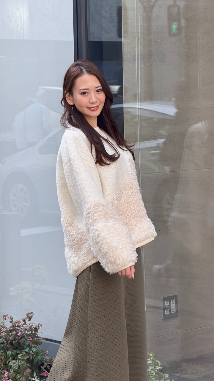 ボアコンビネーショントップス