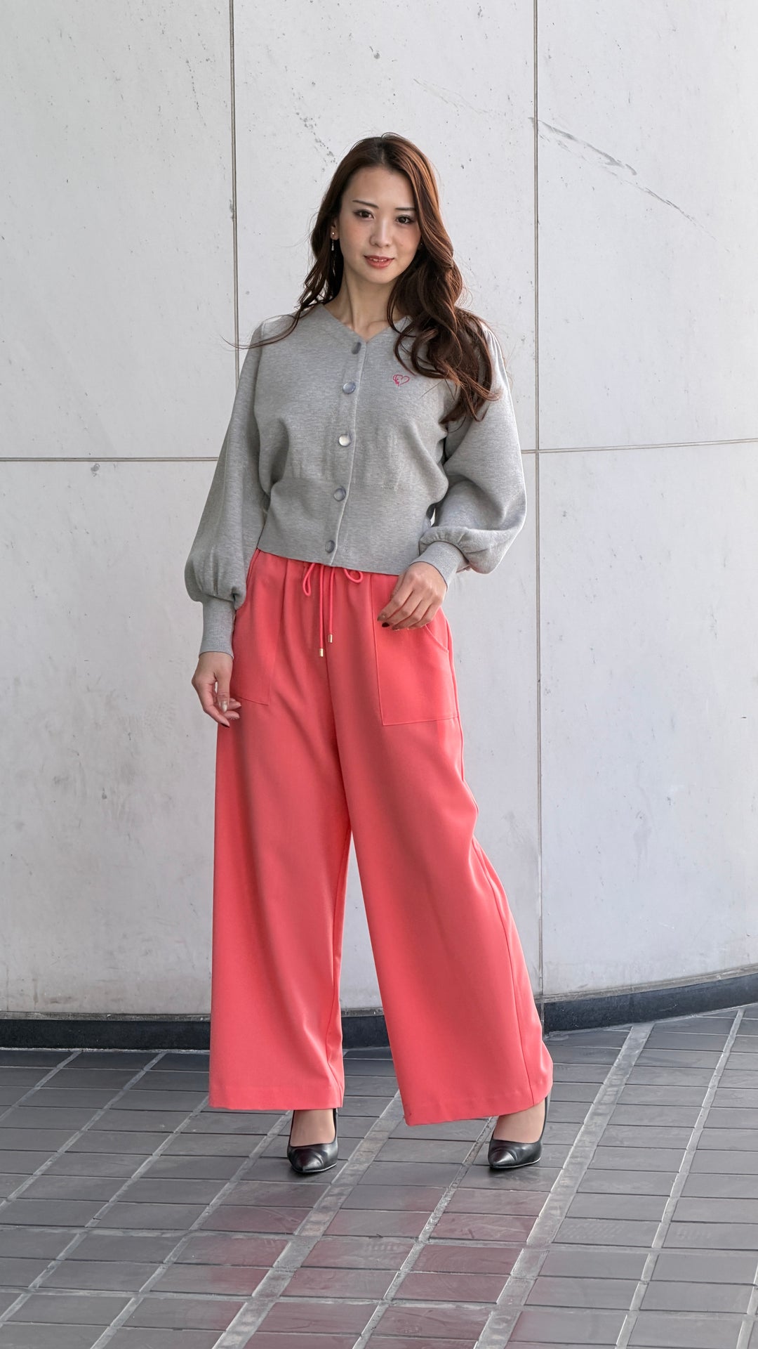 ハート刺繍カーディガン