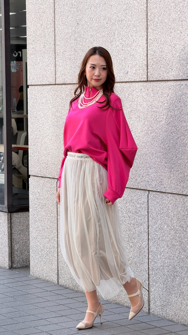 袖ダーツハーフジップPO