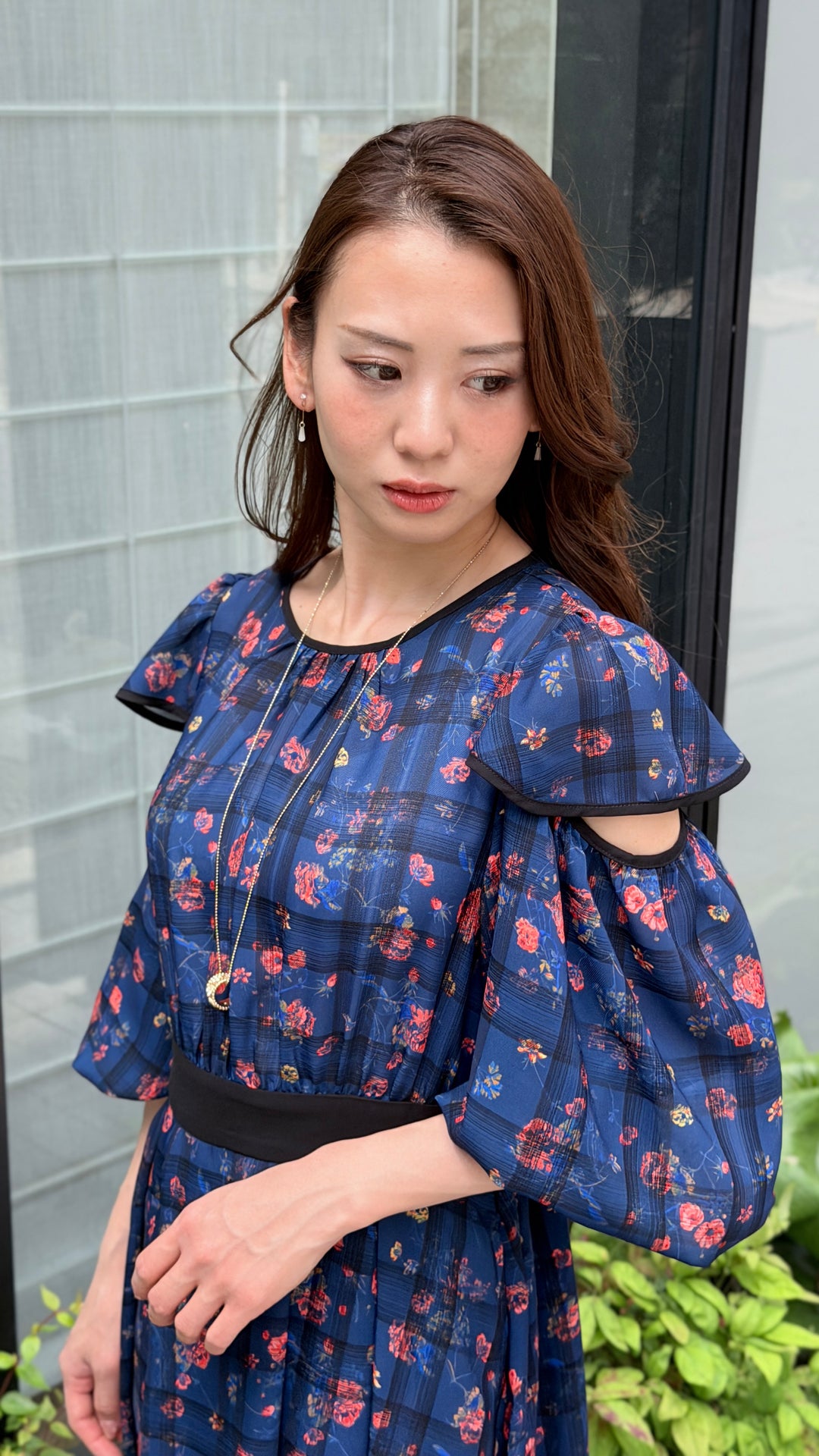 ロングフラワーワンピース